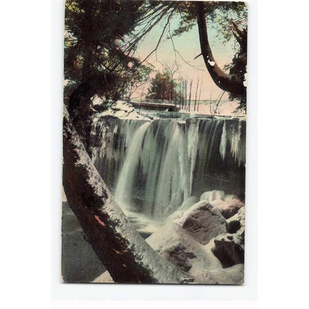 Vintage 1919 Cascade Falls New Castle PA Winter Postcard Harry H Hamm Erie PA
